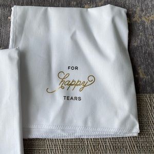 Pair of wedding handkerchiefs - “For happy tears”